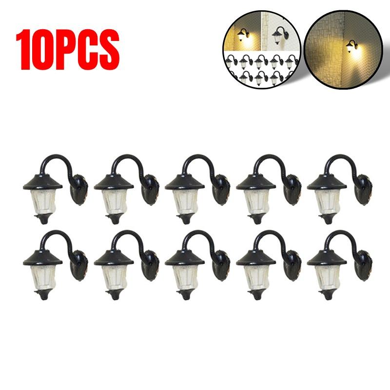 

10pcs Wall Lamps LED Street Lamps Houses Building Set Garden Home Decor Decoration Crafts Miniatures Complete Lamp China Mainland