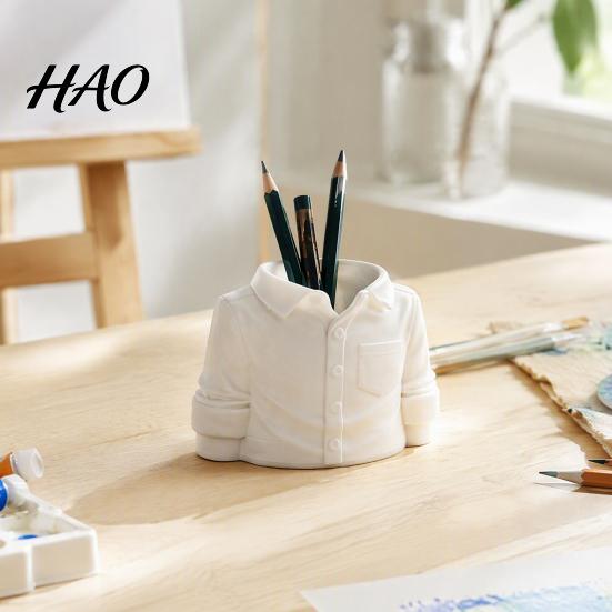 Desk Organizer for Pens 3D Printed Shirt Shape Pen Holder, Novelty Stationery Organizer, Decorative Pot Large Capacity Container Office Study Supplies