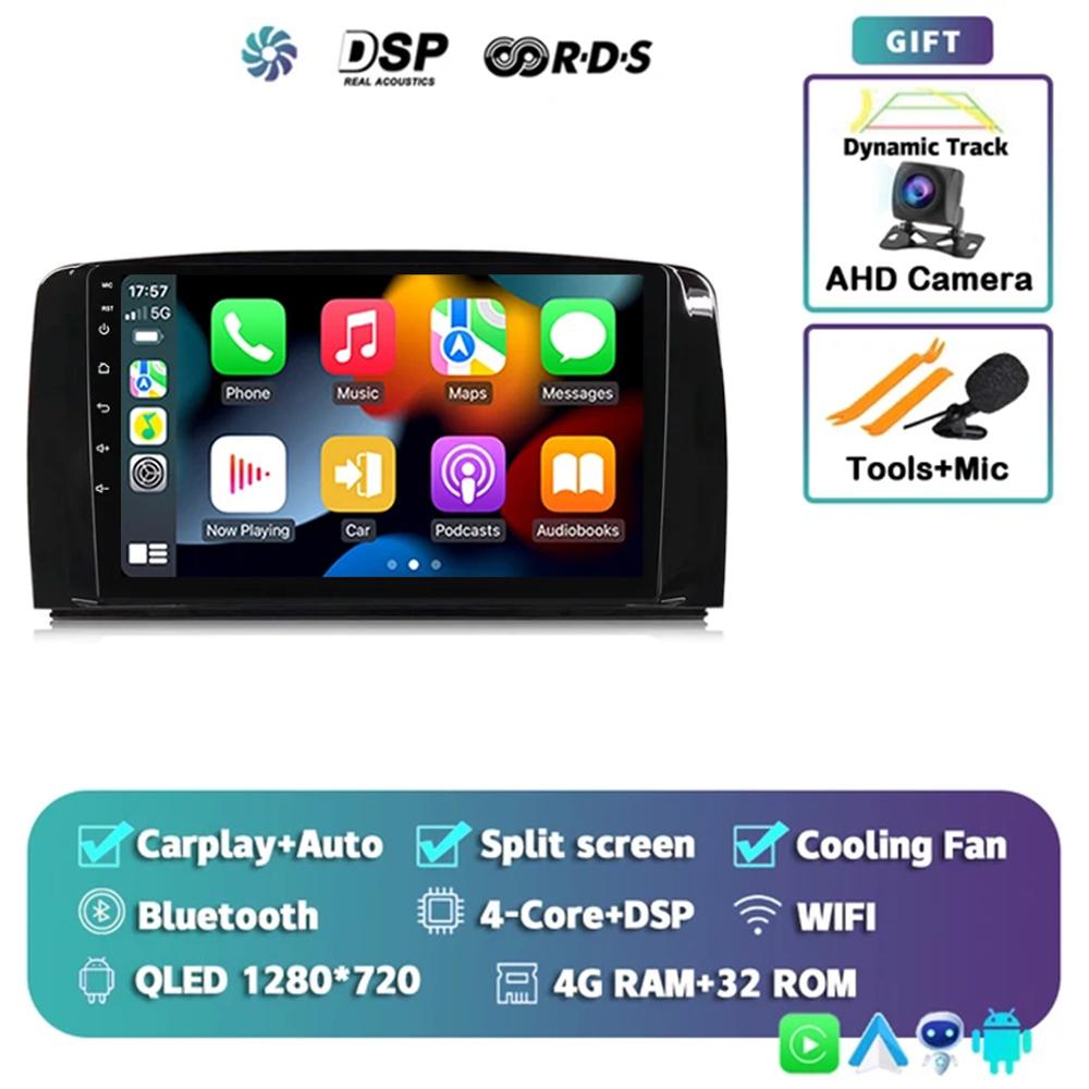 

Android 14 QLED автомобильный радиоприемник Carplay мультимедиа GPS плеер BT для Mercedes Benz R Class R300 R350 R280 R320 R500 W251 2007 - 2011