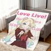 Anime Kawaii Art Girl Love L-live Soft Warm Plush Blanket for Dormitory Sofa Living Room Pet Hogar Bedroom Gift Nap Home Flannel