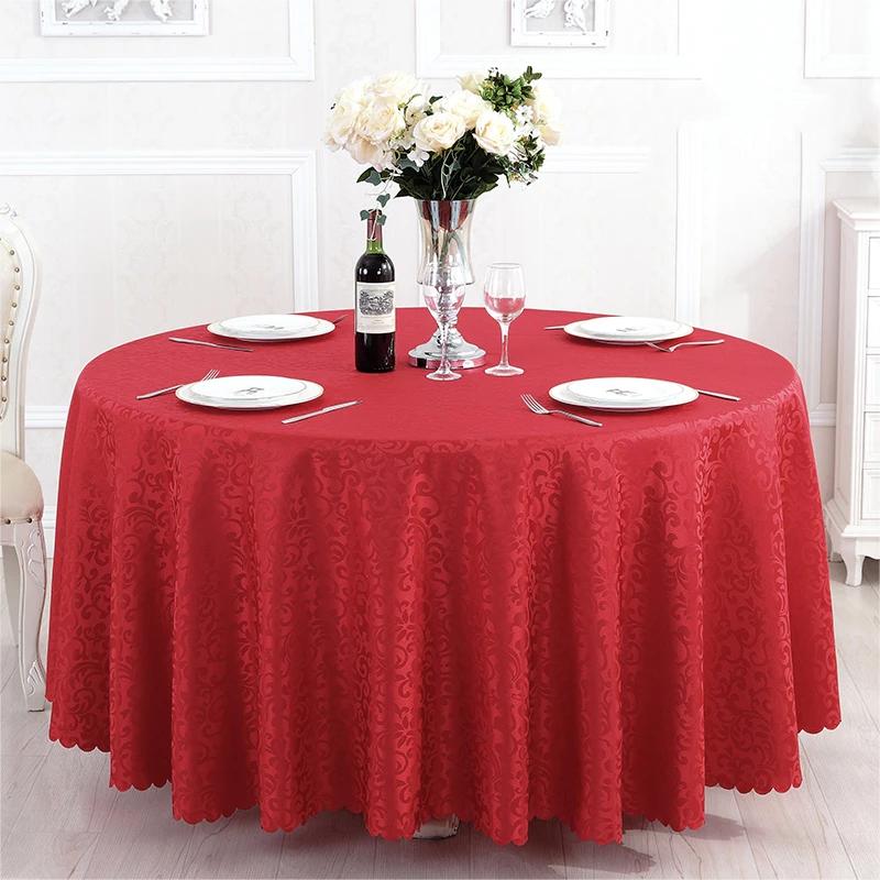 Polyester Jacquard Tablecloth Hotel Wedding Banquet Party Decoration Round White Table Covers Table Overlays Printed Home Decor