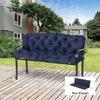Bench Cushion, Bench Pad with Fastening Straps, for up to 3 People, Foam Filling, Seat Cushion