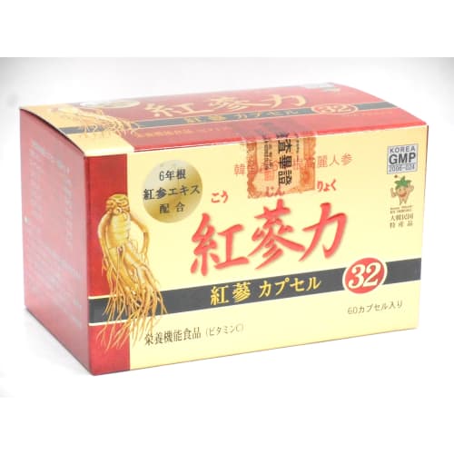 

[Koryo Boeki Japan] Капсулы красного женьшеня, Красный женьшень Power 32, 60 капсул