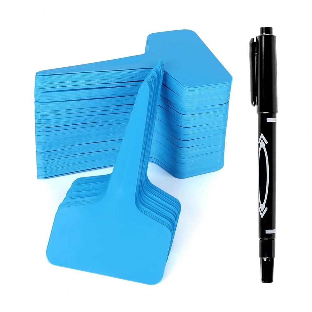Waterproof Plant Tags T-shaped Plant Markers 100pcs T-type Plant Tags Garden Labels Plastic Markers Waterproof Reusable