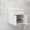 VidaXL Armoire d'Évier Lavabo Intégré, Meuble d'Évier avec Rangement, Armoire de Lavabo de Toilette Salle de Bain, Blanc 3071267