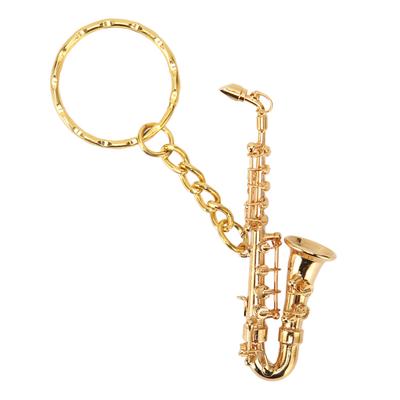 Cute Saxophone Pendant Keychain Portable Funny Brass Miniature Saxophone Musical Instrument Key