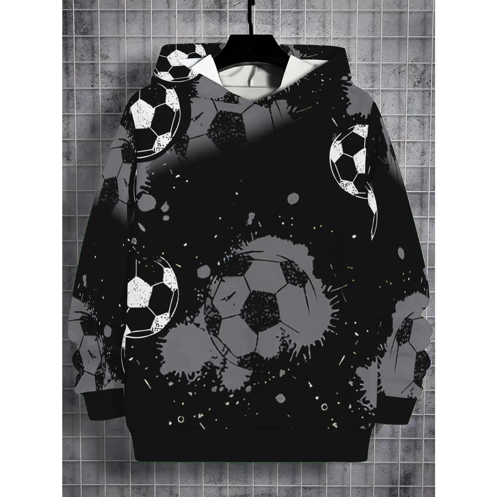 Kule Gamepad-trykk Gutter Casual Langermet Hettegensere Gutter Genser Høst Vår Hettegenser Topper Utendørs Fargerik Barneklær