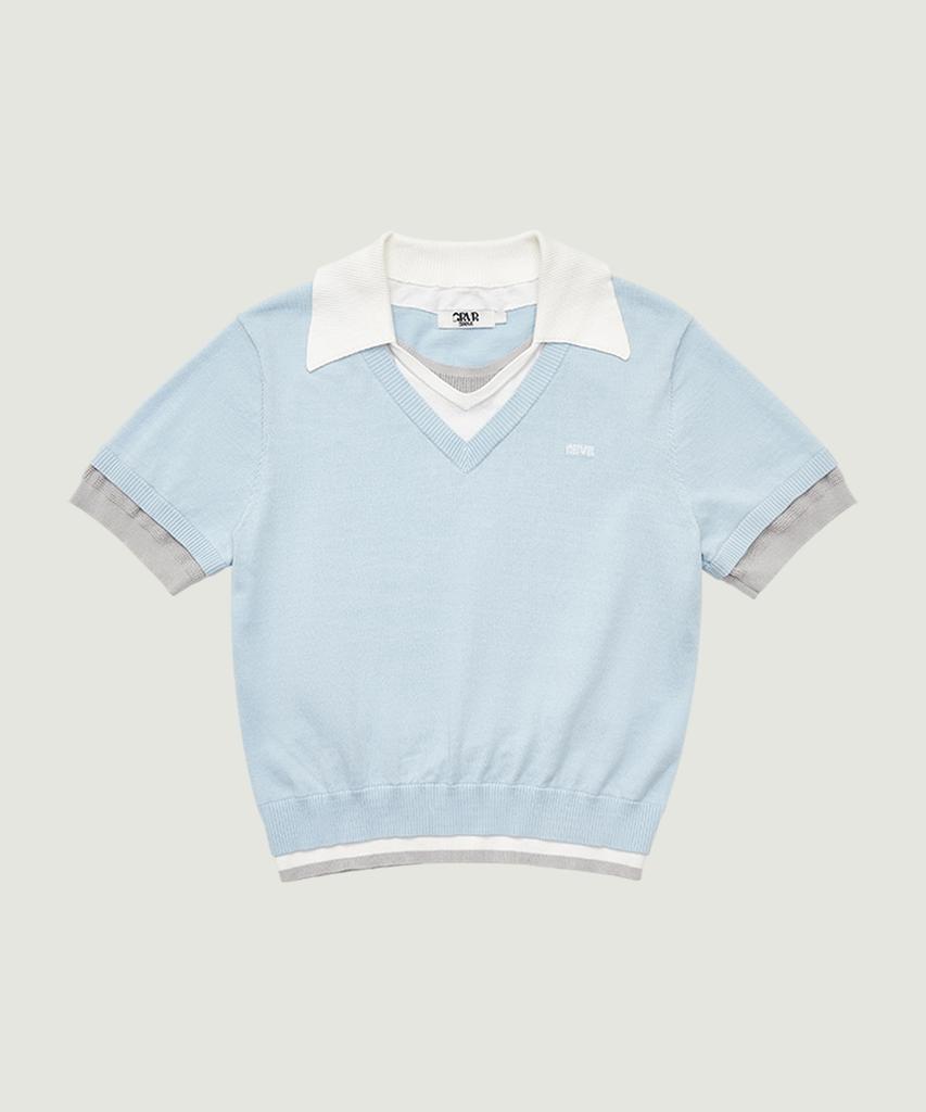 GROVE Petra Collar Knit (Light Blue)