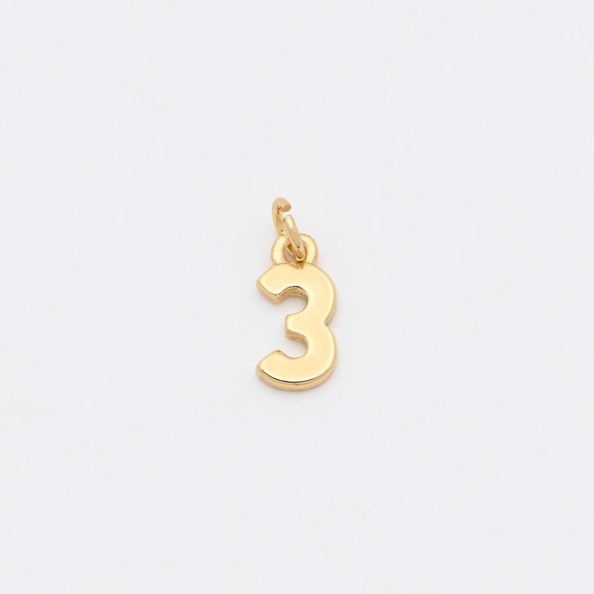Cross Arabic Numerals Pendant Necklace: Number 0-9 for DIY Jewelry Silver Pendant Only