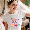 French Girl Bachelorette EVJF Party T-Shirts Future Bride Team Rainbow Gradient Graphic Short Sleeve Tees for Bridal Shower