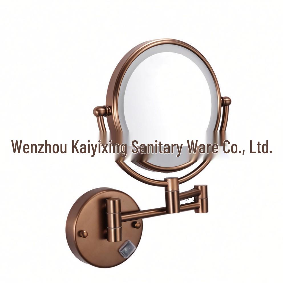 Wall-Mounted LED Vanity Mirror with Magnification and Retractable Arm