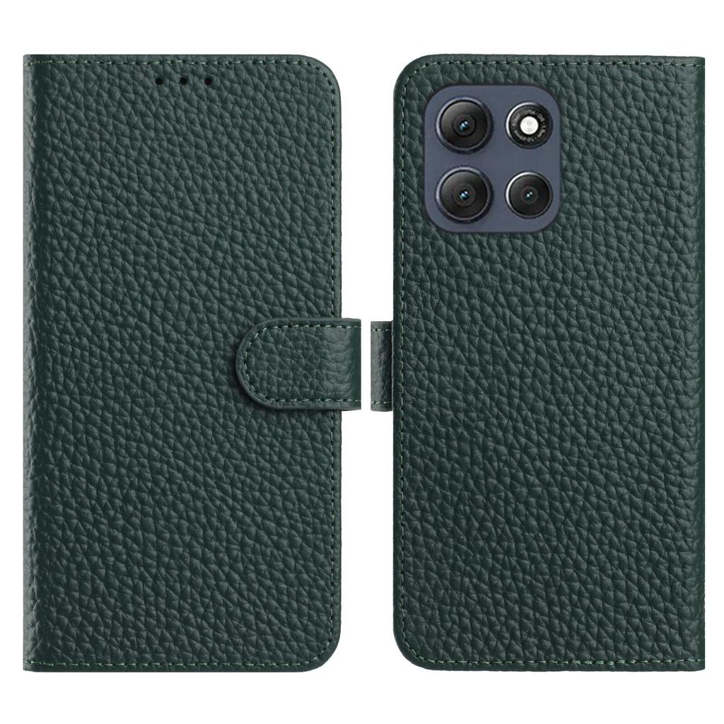 For Motorola Moto G86 5G Case Wallet Stand Litchi Texture Genuine Cow Leather Flip Phone Cover