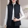 Middle-aged Mothers Wear Autumn and Winter New Thin Small Vest Warm Sleeveless Cotton-padded Jacket Grandma Vest Vest Vest Vest