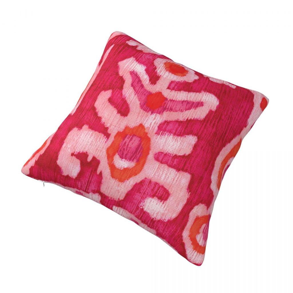 Pink & Orange Tribal Ikat Pillowcase Soft Polyester Cushion Cover Decorations Pillow Case Cover Home Square 45X45cm