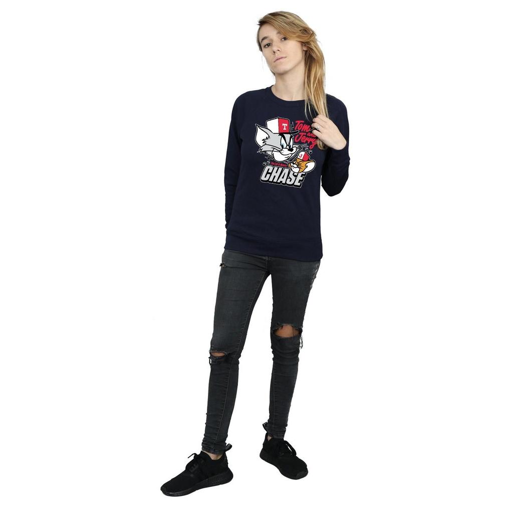 Tom And Jerry Womens/Ladies Cat & Mouse Chase Sweatshirt