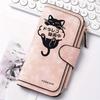 The black stripe cat pattern women's long wallet, multi-function portable snap wallet, is the perfect birthday gift for cat lovers.