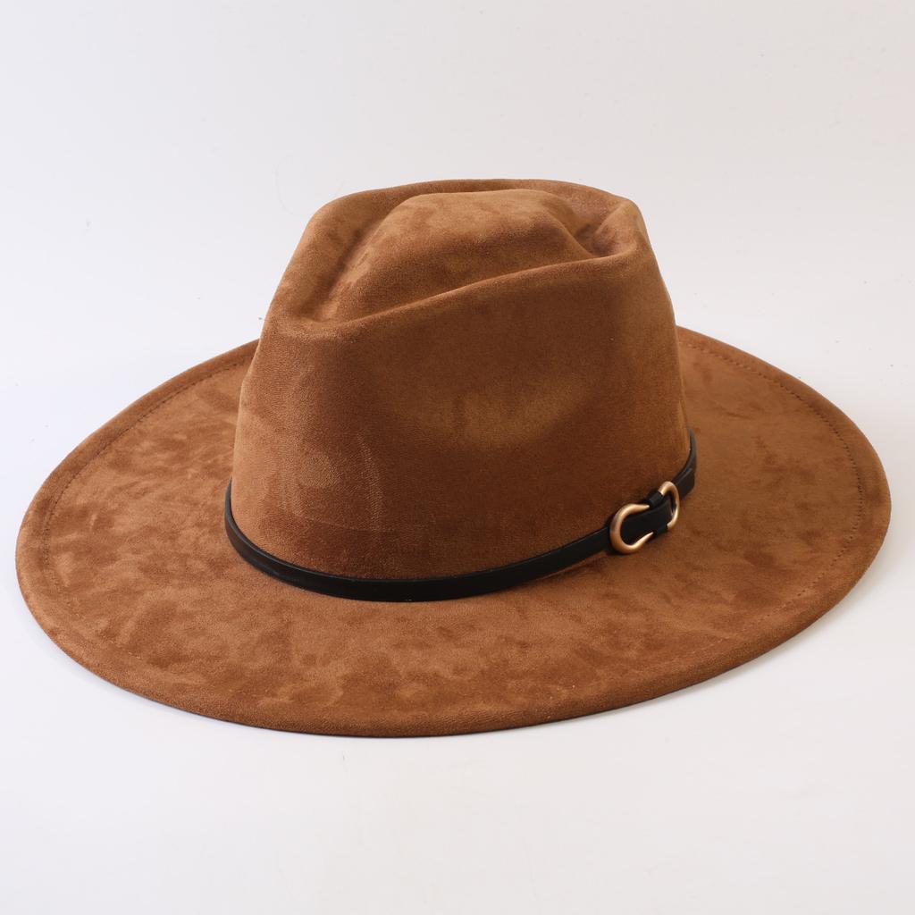 Popular European and American Style Suede Big-brimmed Top Hat, Men's and Women's Classic Fashion Western Cowboy Hat