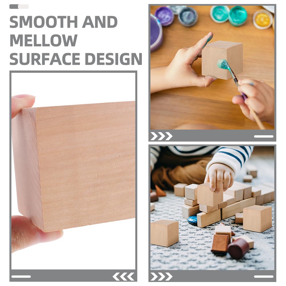 Operitacx Wooden Cubes, Set of 30, 1.2-inch x 3-cm Square, Educational Building Blocks, Natural Wood, Unpainted, Smooth to the Touch, for Kids'