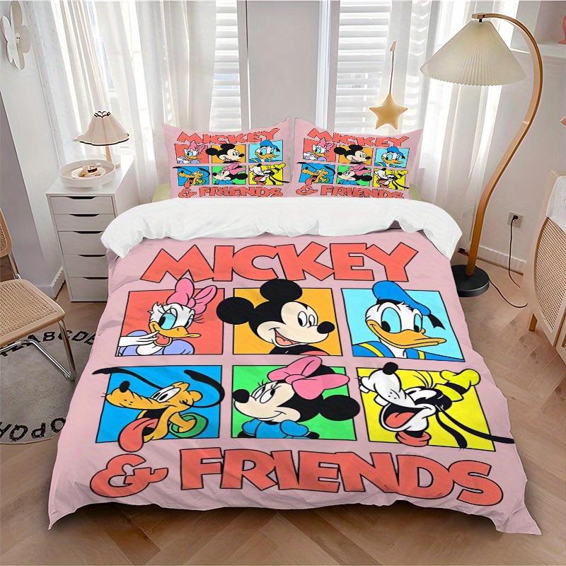 

3pcs set Mickey, Friends, Cartoon Bedding Set with Duvet Cover+Pillowcases, All-Season Polyester, Zipper Closure65 135x200cm