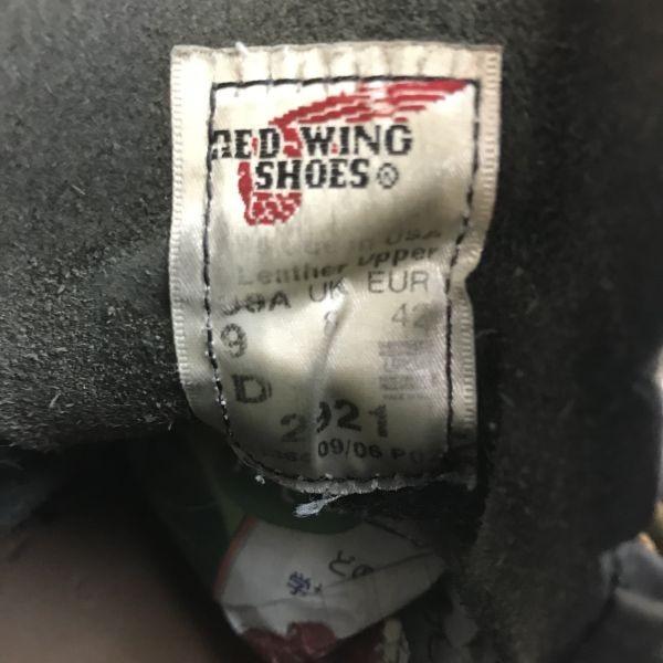 RED WING 2921 moc toe leather work boots 9D 26.5-27 black vintage(USED)