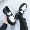 Fashion Luxury Men Thick Bottom Loafers Slip On Leather Shoes Black Casual Business Dress Shoes Mens Wedding Party Office Fashion Shoes
