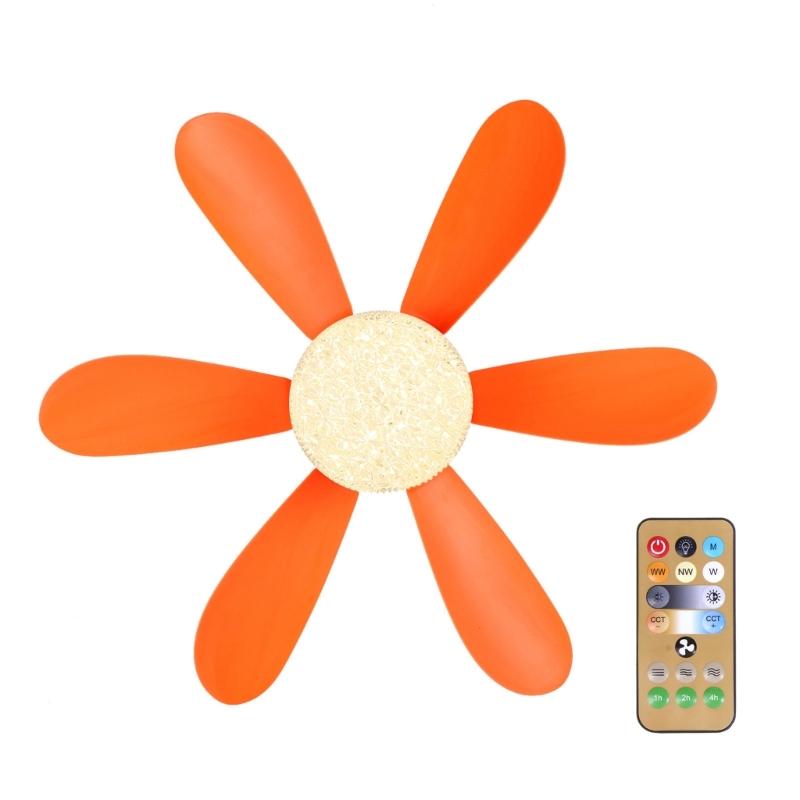 Flush Mount Ceiling Fan with Lights Remote Control, 16.5 Inch,6Blades,Dimmable Ceiling Lamp Bulb Cooling Fan 3 Modes