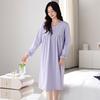 Pajama Women'S Spring And Autumn Pure Cotton Long-Sleeved Pajama Skirt Autumn Loose Large Size Mother Loungewear High-End Dress