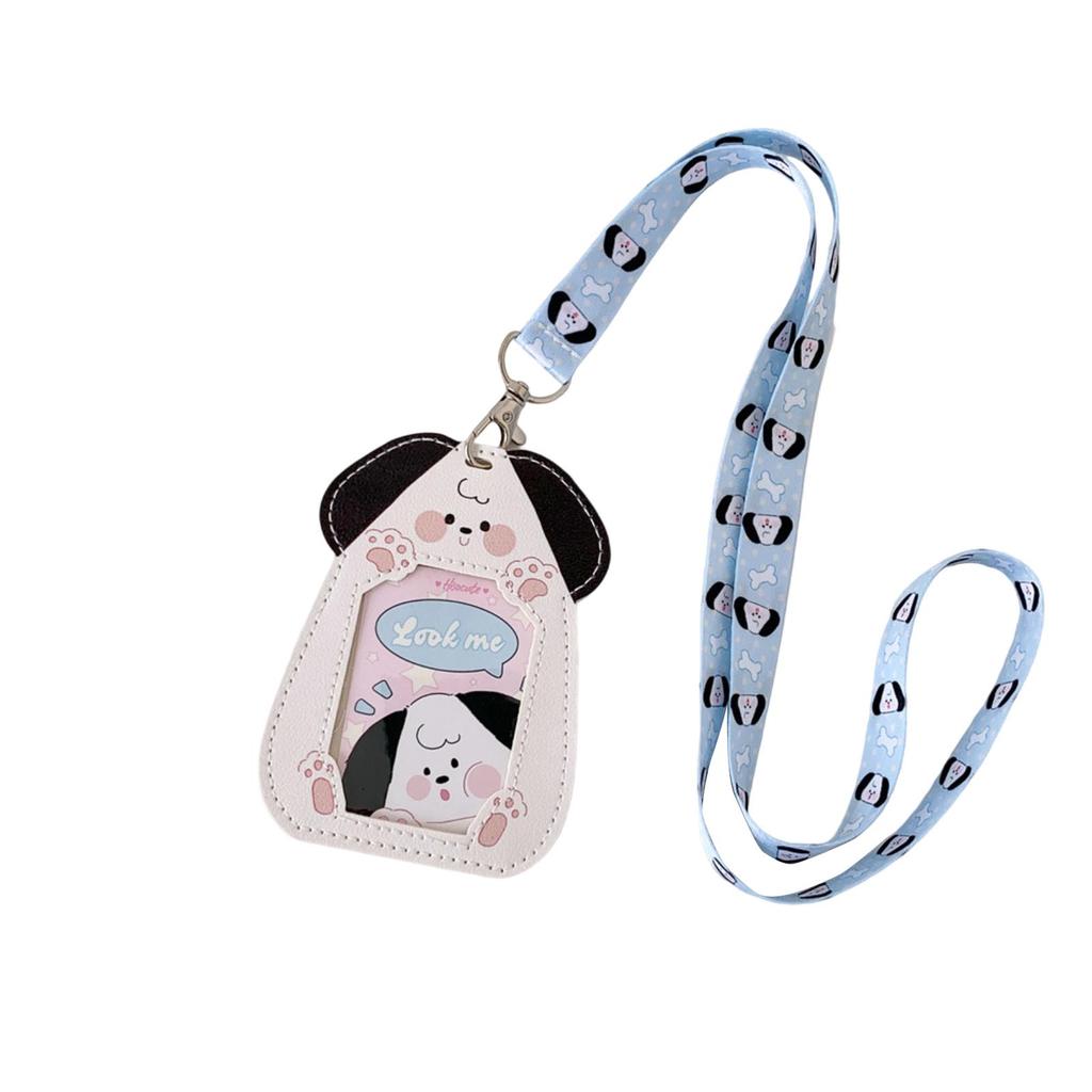 Shape Hollow Transparent Card Holder Girl's Neck Hanging Bus Card ID Card Holder Student Campus Card Holder