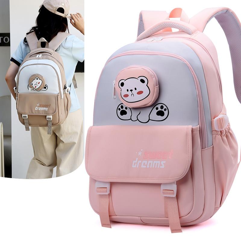 Schoolbag New College Style Girl Love Small Fresh Contrast Color Junior High School Student Backpack Lightweight Backpack