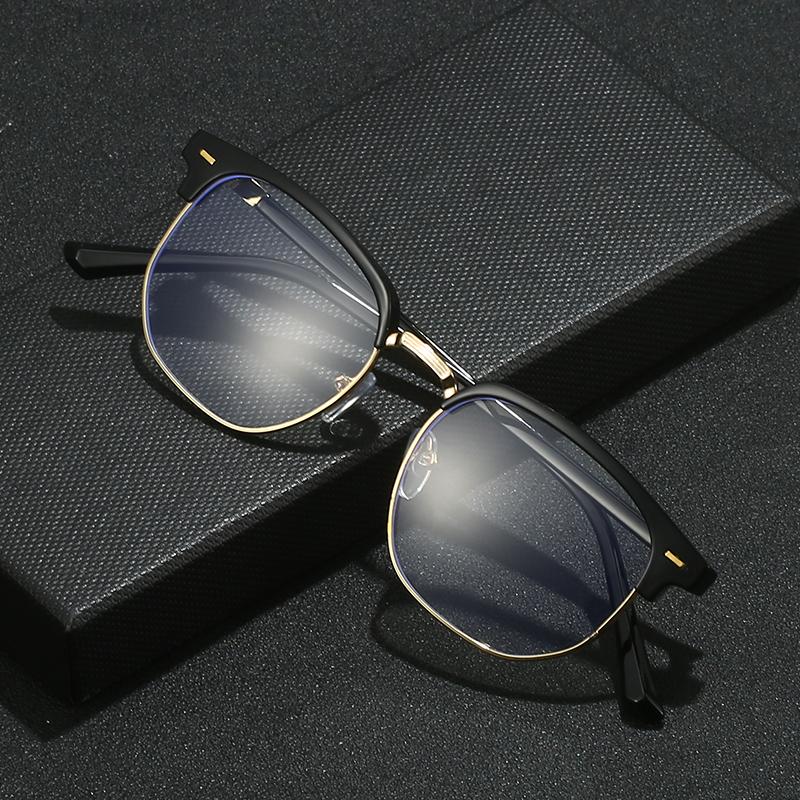 Eyebrow Frame Student Myopia Eyeglasses Finished Women Men Half Frame Square Short-sight Eyewear Prescription 0 -0.5 -0.75 To -6.0