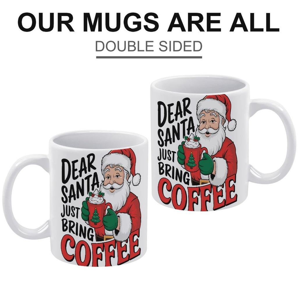 1pc 11oz Blank Ceramic Mug, Double-sided Printed Drink Cup, Smooth White Coat, Stable Base, Functional Ceramic Mug for Everyday Usage