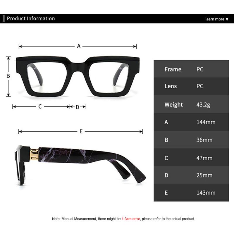 New Oversized Square Presbyopic Reading Glasses Unisex Marbling Retro Computer Eyewear Spectacles With Diopter +0.5to+3.0