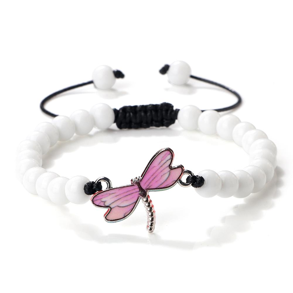 Light Pink Dragonfly Bracelets Dainty Alloys Adjustable Bangles Sweet Romantic Jewelry Gifts For Women Cute s Accessories