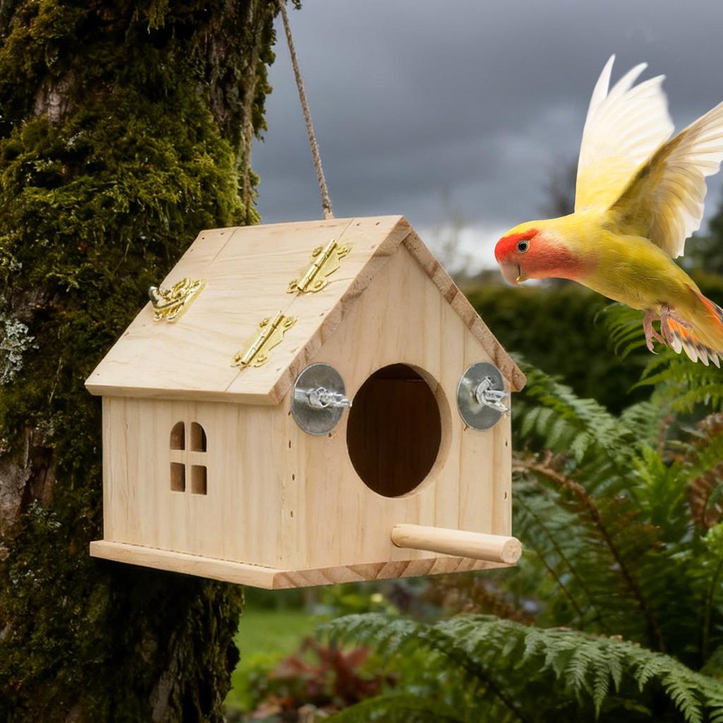 Parakeet Nesting Box Wooden Nesting Pet Supplies Parakeet Mating Bird House For Lovebirds Cockatiel Conure Finch Canary Cockatoo