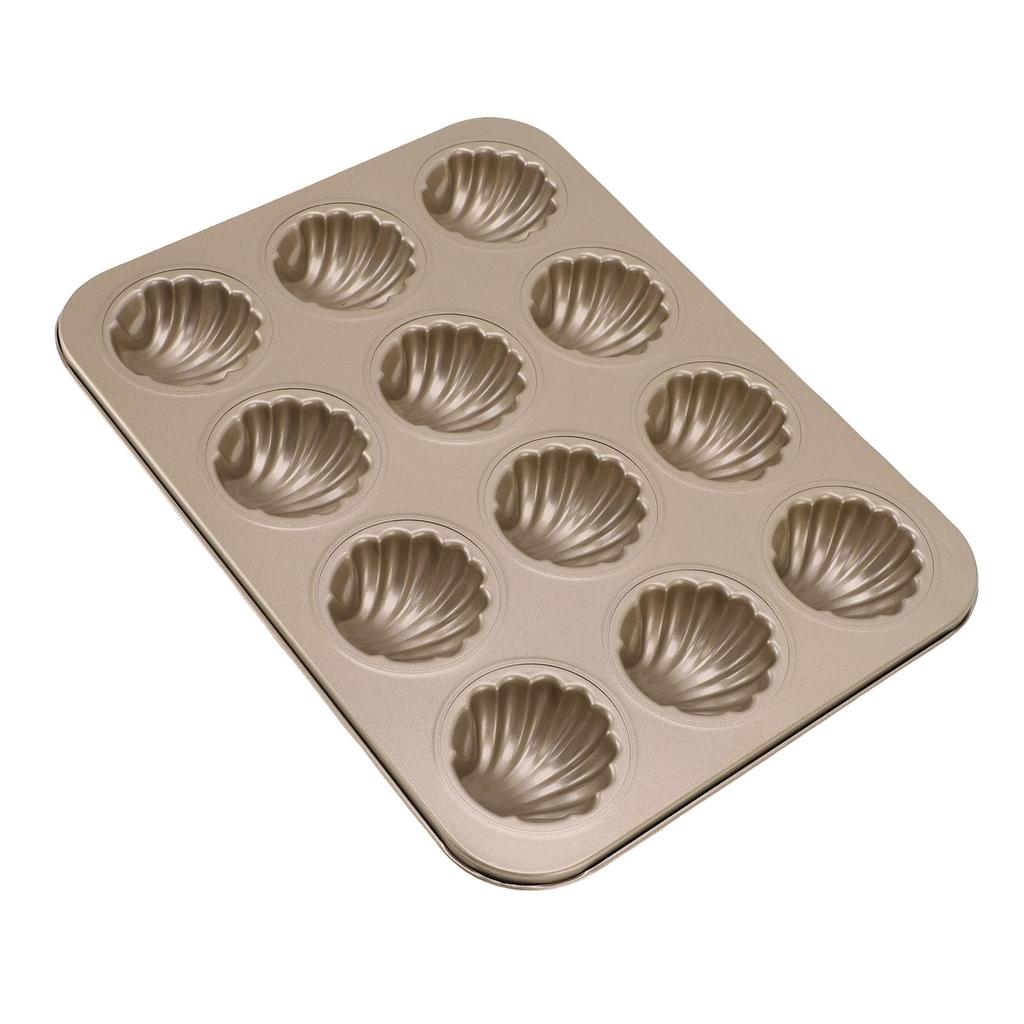 12 Cavity Baking Mold Carbon Steel Shell Shaped Cookies Trays Baking Pan Mold for Cookie Cake