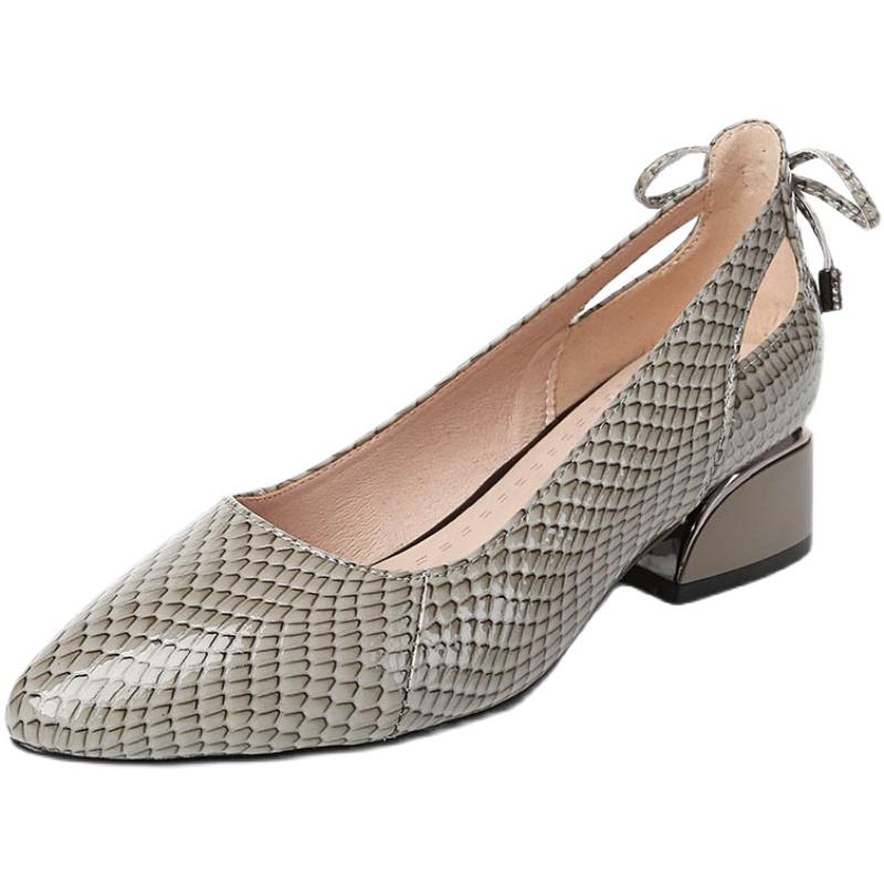 

Женские туфли-лодочки из искусственной кожи с острым носком, лаконичные, на толстом каблуке, весна-осень, модные офисные туфли для женщин 40 зелёный