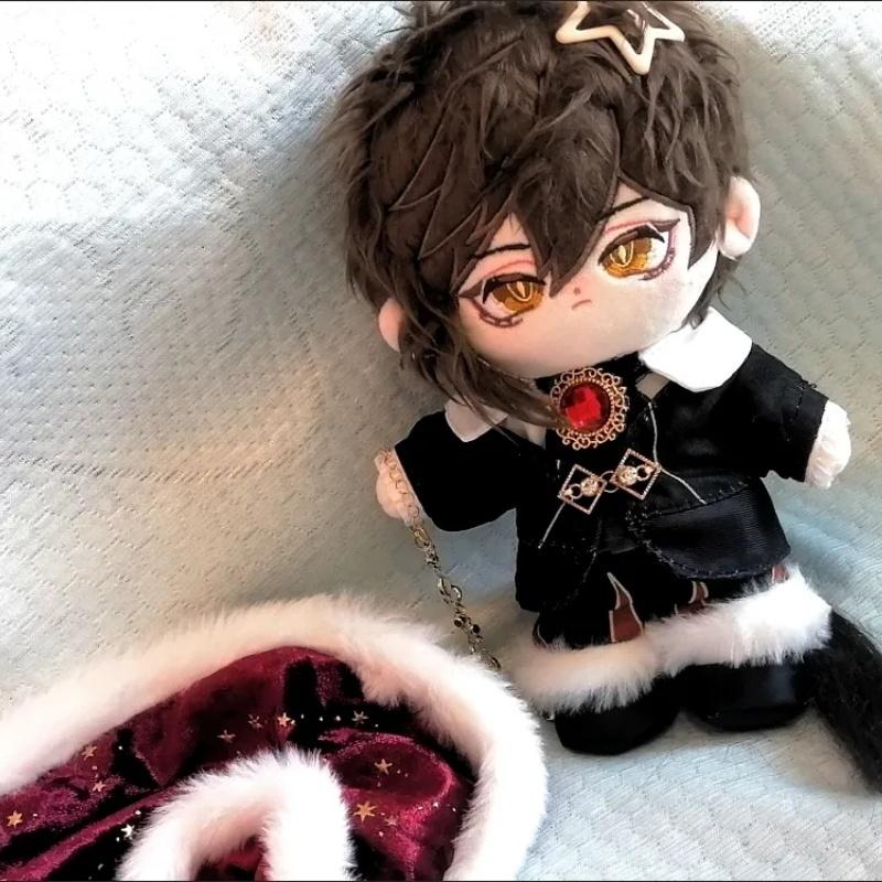 New 20cm Retro Plush Doll Clothes Headwear Coat Pants Shoes Gemstone Red Flame Set Soft Stuffed Plush Toy Dress Up Accessories