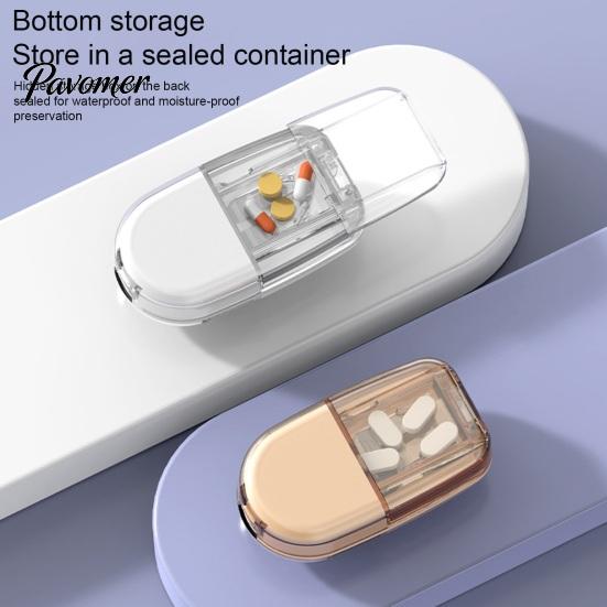 Compact Pill Divider for Purse Cutter Splitter Small And Tiny Pills, Portable Tablet Grinder, Medicine Organizer Daily Dose with Storage Compartment