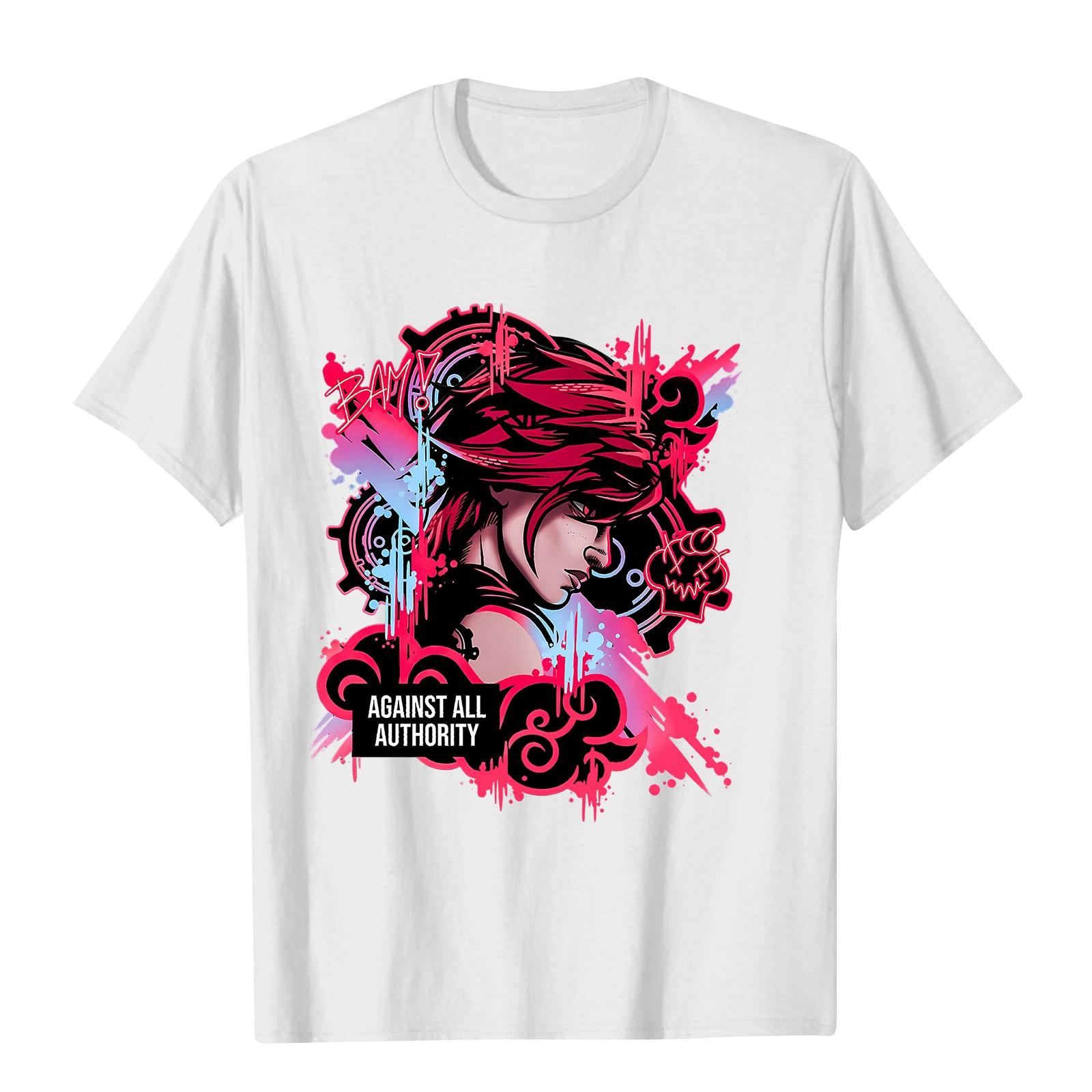 

Жіноча повсякденна повсякденна футболка з круглим вирізом і короткими рукавами з принтом XL білий