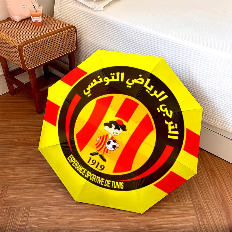 Espérance Sportive De Tunis  Pattern, Automatic Folding Umbrella, Portable and Foldable Design, 8 Ribs, a Christmas or Birthday Gift.