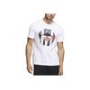 Adidas Harden Logo Graphic Running Training Sports Short Sleeve T-Shirt Men Tops White HS4326