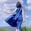 French Small Sleeveless Blue Dress Children's Summer New Seaside Vacation Beach Vest Long Dress