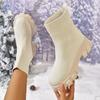 Fashion Women Short Boots Comfortable Knitting Platform Boots Outdoor Autumn Winter Shoes for Women Luxury Fashion Ankle Boots Women