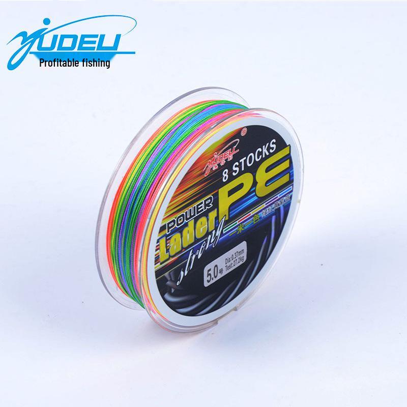 Yudeli D-Power 100m PE Braided Fishing Line, 8-Strand, Bite-Resistant, Multicolor