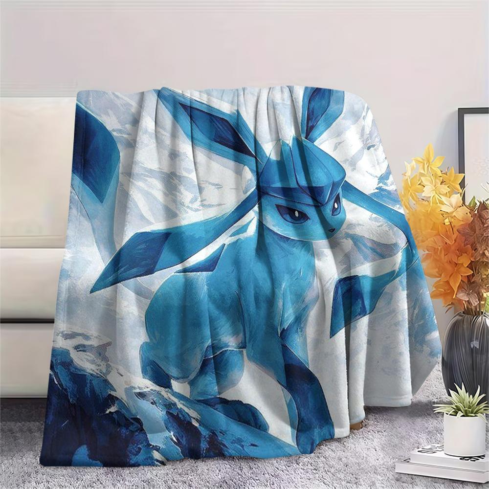Eevee pattern Flannel Blanket, High quality Comfortable for All Seasons, Home Decor, Warmth and Comfort, Perfect for Gifts.