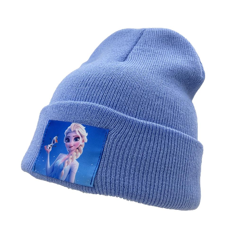 Patch Elsa Frozen Cartoon Breathable Warmth Knit Cap For Winter Sports And Play