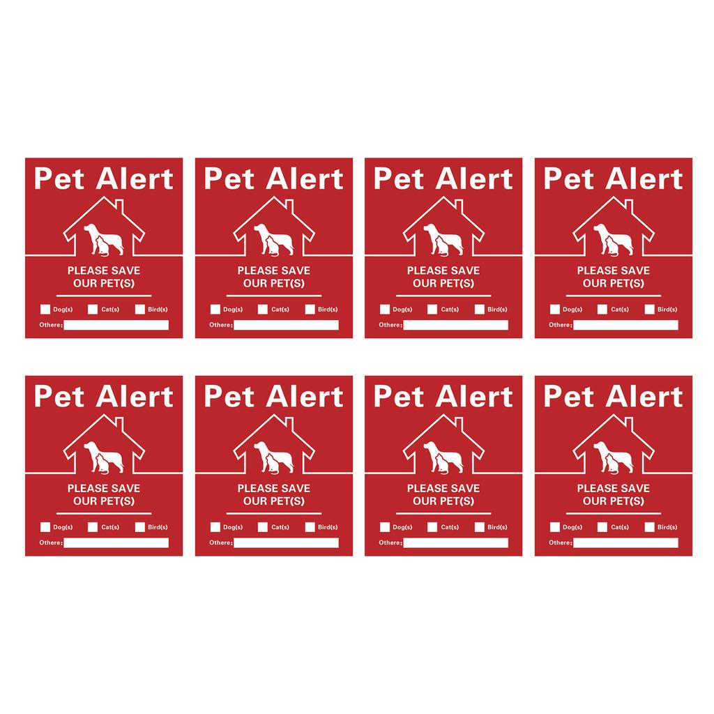 Pet Inside Alert Sticker Warning Labels Waterproof and Durable Dog Cat Rescue Sticker Decals for Fire Safety Emergency