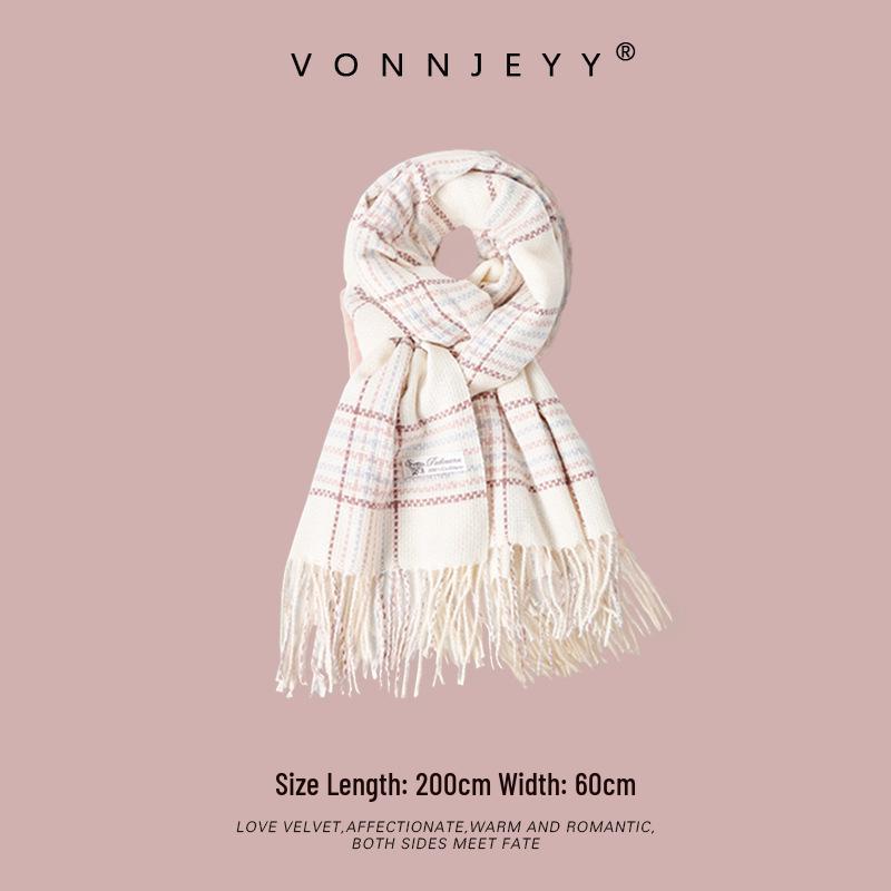 Classic Soft Girl's Imitation Cashmere Scarf Shawl - Versatile, Warm & Stylish for Autumn/Winter