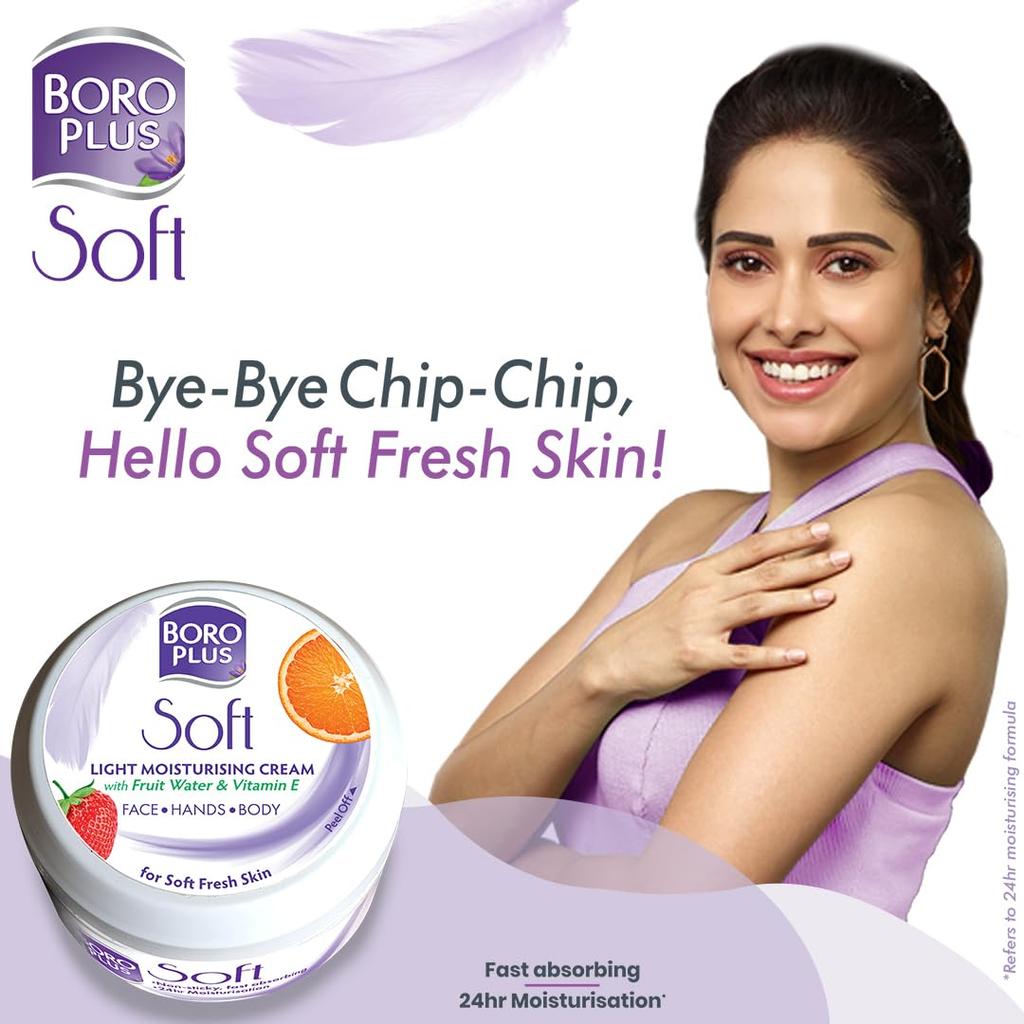 BoroPlus Soft Light Moisturising Cream 100 Ml Pack of 1 For Face Hands Body 24 Hour Hydration