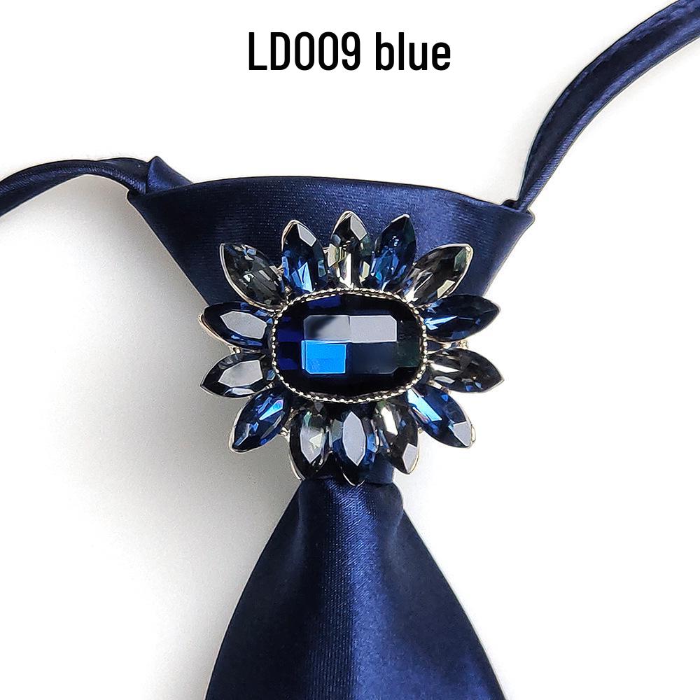 Broche en Cristal Élégante Européenne et Américaine Cravate Nœud Style Preppy pour Femmes